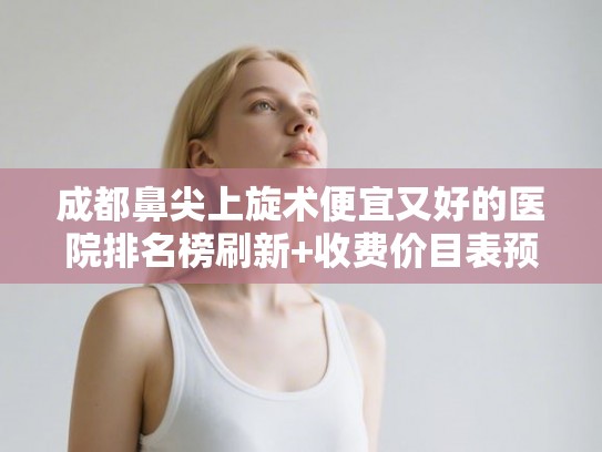 成都鼻尖上旋术便宜又好的医院排名榜刷新+收费价目表预览!