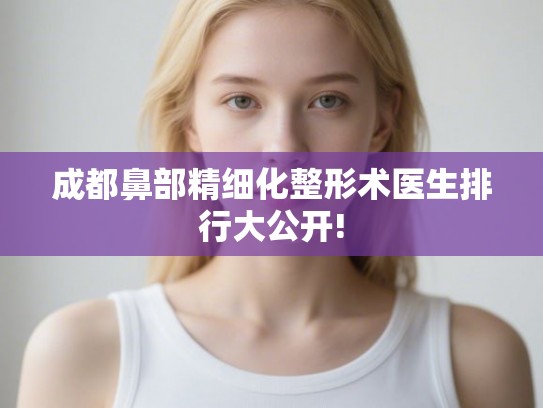 成都鼻部精细化整形术医生排行大公开!