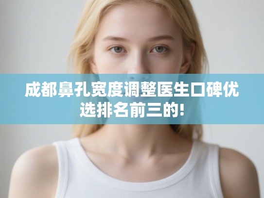 成都鼻孔宽度调整医生口碑优选排名前三的!