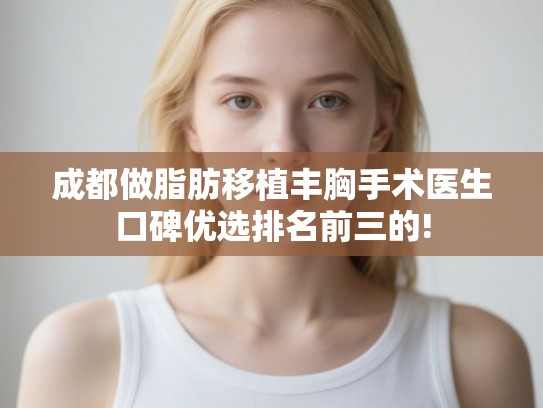 成都做脂肪移植丰胸手术医生口碑优选排名前三的!