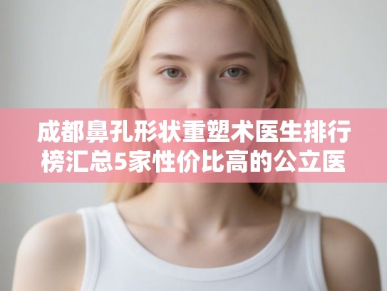成都鼻孔形状重塑术医生排行榜汇总5家性价比高的公立医生!