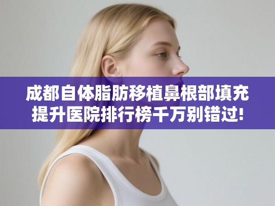 成都自体脂肪移植鼻根部填充提升医院排行榜千万别错过! 成都自体脂肪移植鼻根部填充提升医院排行榜千万别错过!