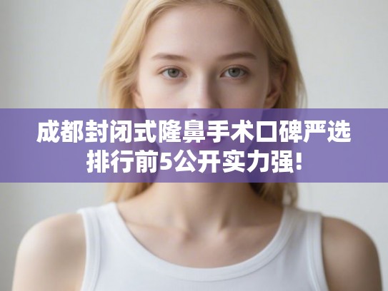 成都封闭式隆鼻手术口碑严选排行前5公开实力强! 成都封闭式隆鼻手术口碑严选排行前5公开实力强!
