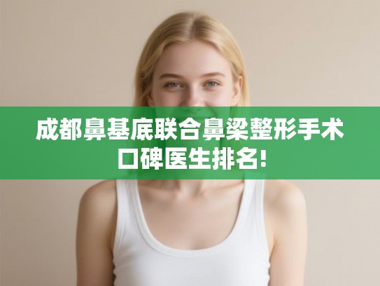 成都鼻基底联合鼻梁整形手术口碑医生排名! 成都鼻基底联合鼻梁整形手术口碑医生排名!