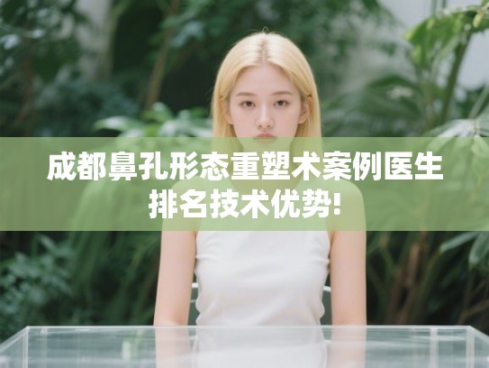 成都鼻孔形态重塑术案例医生排名技术优势!