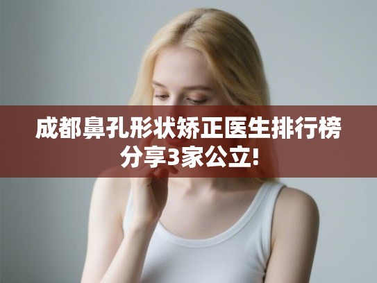 成都鼻孔形状矫正医生排行榜分享3家公立!
