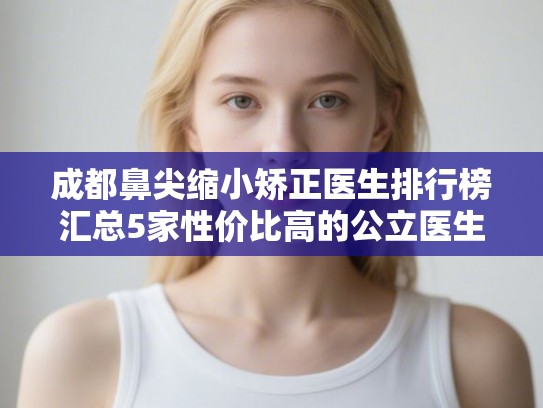 成都鼻尖缩小矫正医生排行榜汇总5家性价比高的公立医生! 成都鼻尖缩小矫正医生排行榜汇总5家性价比高的公立医生!